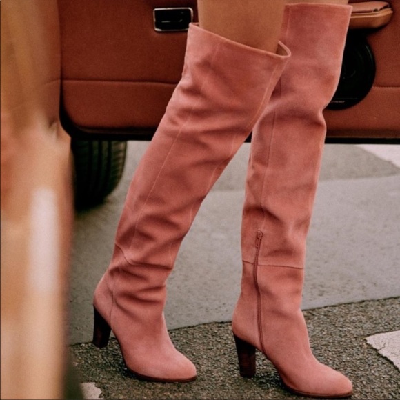 Sezane Shoes - Sezane Pink Over the Knee Boots